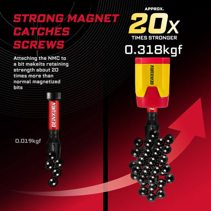 Geinxurn 3-Piece LED Screwdriver Bit Magnetizer - Magnetic & Demagnetizing Rings for 1/4-Inch Shank Bits