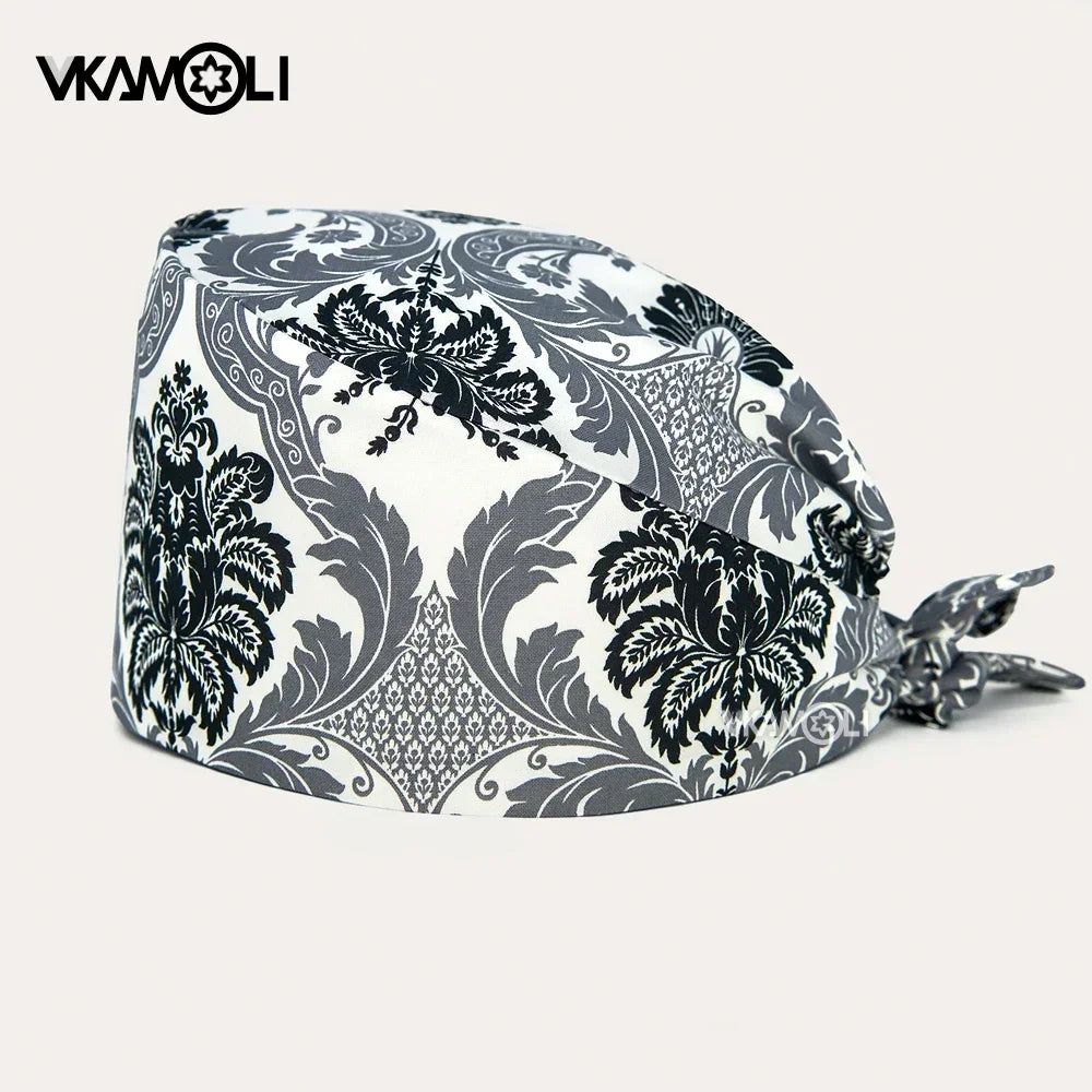 Unisex Ankara Cotton Nursing Hat - 100% Cotton Surgical Scrub Cap for Doctors, Nurses & Veterinary Medical Staff