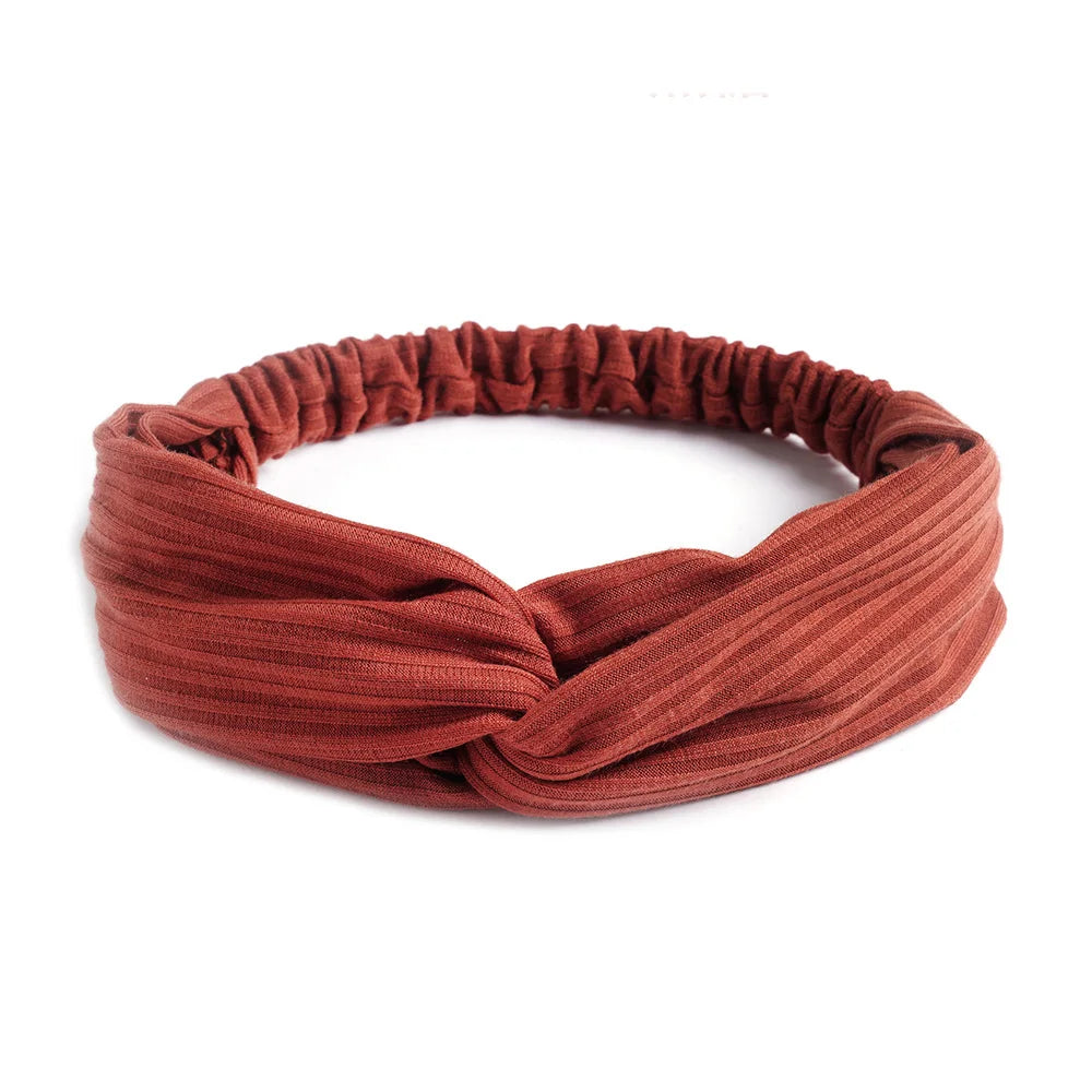 Women Cross Top Knot Headband – Elastic Soft Solid Color Hair Bands, Twisted Knotted Headwrap, Hair Accessories for Girls