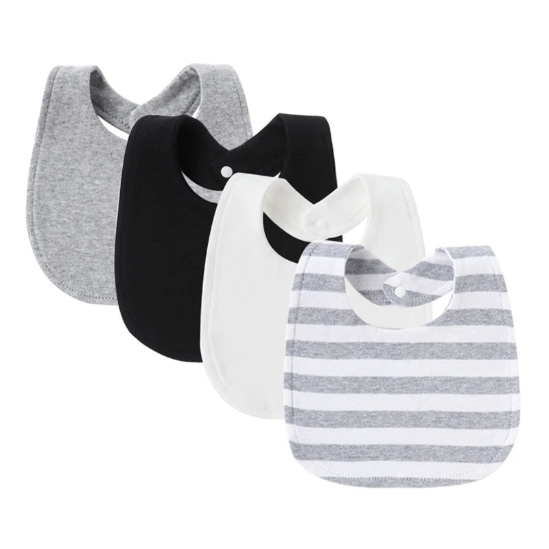 4Pcs Baby Bibs – Cotton Newborn Bibs for Girls & Boys, Infant Accessories, Toddler Saliva Towels for Baby Care