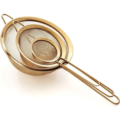 Stainless Steel Fine Mesh Flour Sifter with Handle – Baking Strainer & Sieve Accessory