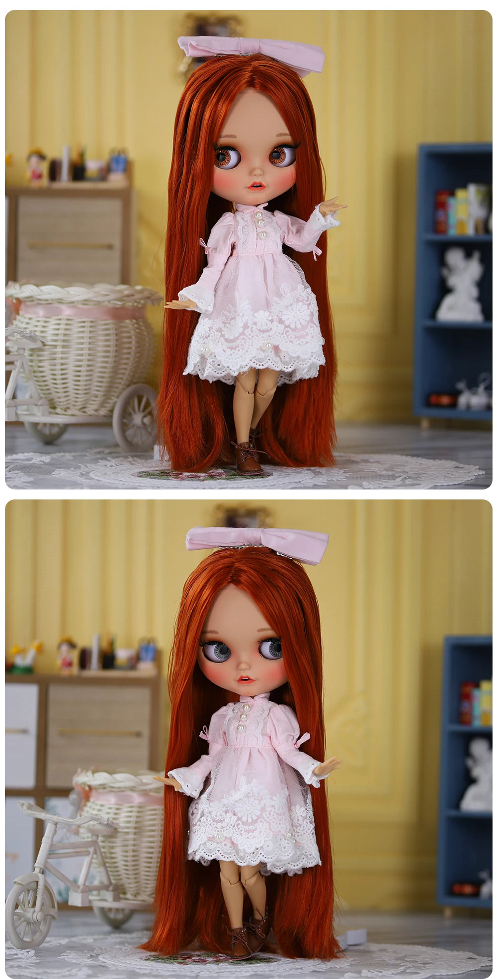 ICY DBS Blythe 1/6 BJD Doll – 30cm Tan Skin Matte Face Jointed Body, Anime Girl Toy Gift