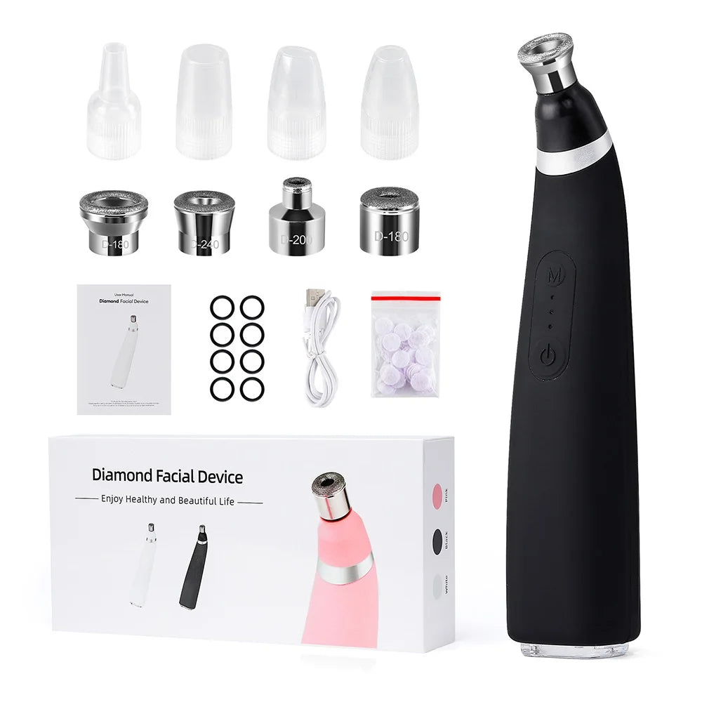 Foreverlily Portable Diamond Peeling Machine – Microdermabrasion Facial Cleaner & Blackhead Remover Vacuum Device