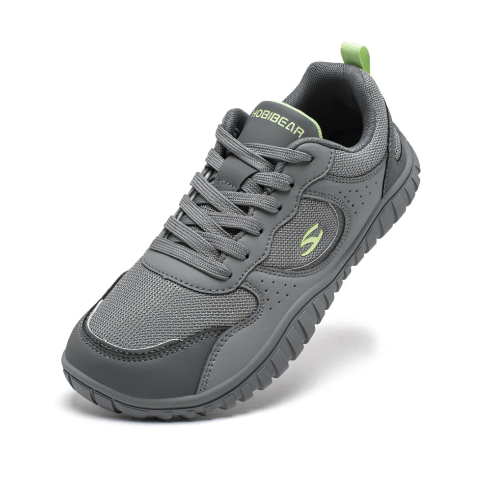 HOBIBEAR Unisex Wide Toe Sneakers — Comfortable Lace-Up Walking Shoes, Breathable Outdoor Travel Sneakers