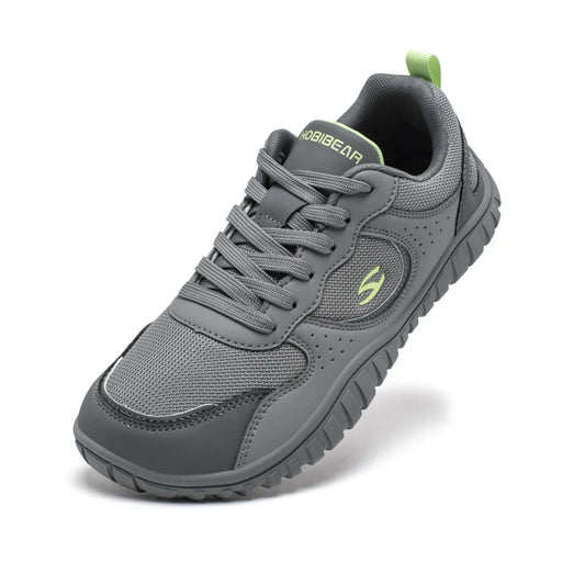 HOBIBEAR Unisex Wide Toe Sneakers — Comfortable Lace-Up Walking Shoes, Breathable Outdoor Travel Sneakers