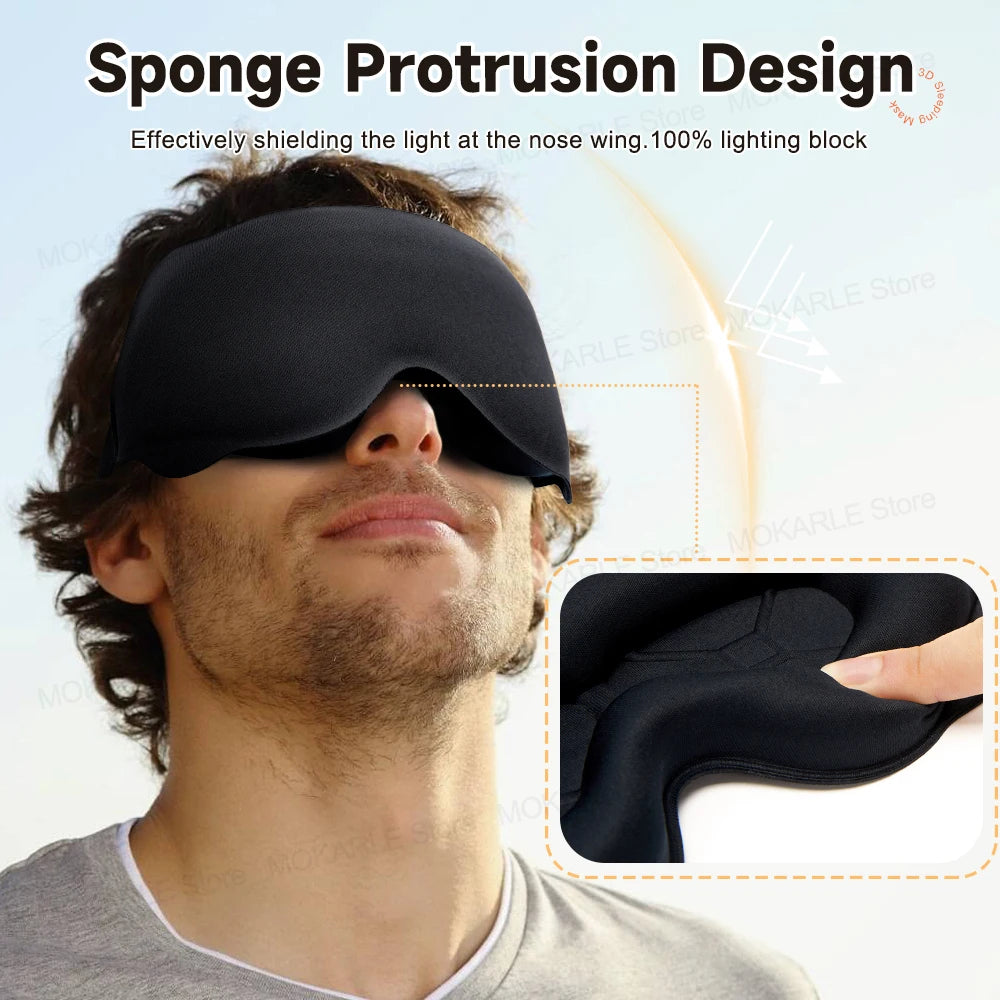 3D Sleeping Eye Mask — Soft, Breathable Travel Eyeshade for Night Sleep, Light Blocking & Sleeping Aid