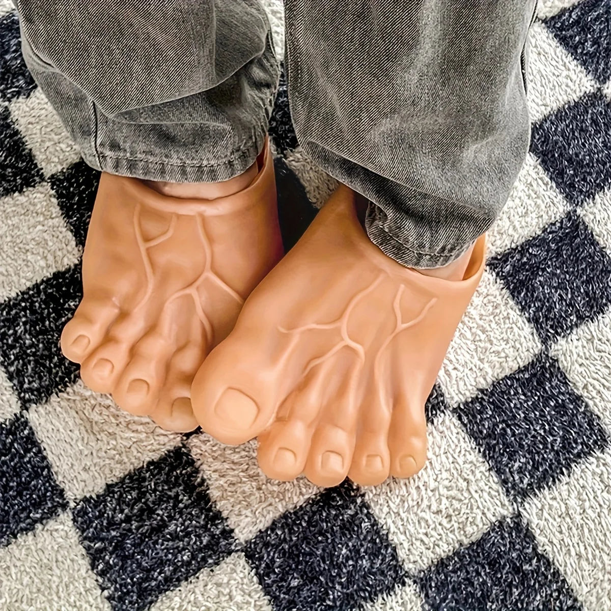 Funny Big Foot Slippers - Parody Barefoot Novelty Performance Shoes