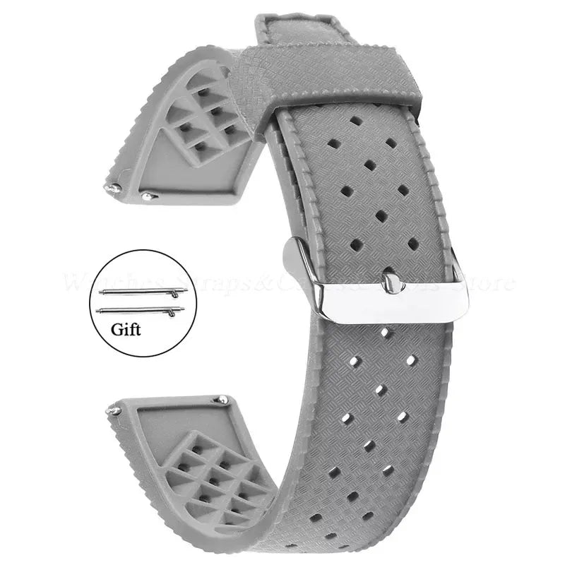 Premium Tropic Silicone Watch Strap – 20mm & 22mm Quick Release Waterproof Rubber Bracelet for Seiko, Oris & Omega
