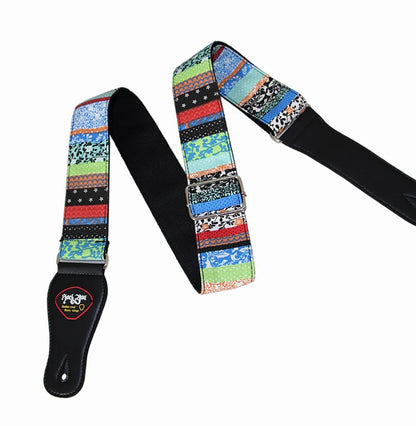 New High-Quality Cotton Guitar Strap – Adjustable Length, 6.2cm Wide for Acoustic & Electric Bass Guitars