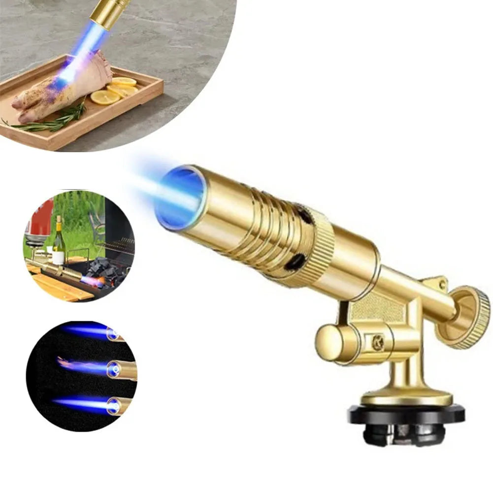 Portable Gas Welding Torch – Gold & Copper High-Temperature Flame Burner for BBQ, Welding & Cooking
