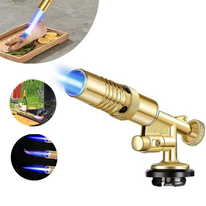 Portable Gas Welding Torch – Gold & Copper High-Temperature Flame Burner for BBQ, Welding & Cooking