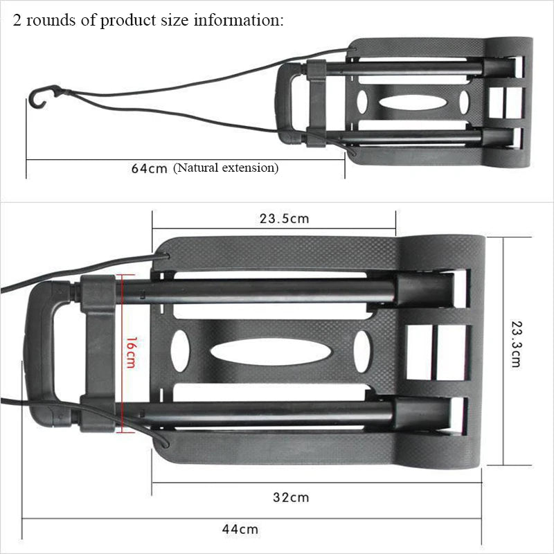 2/4-Wheeled Small Truck with Foldable Pull Rod – Portable Grocery, Luggage & Household Shopping Cart