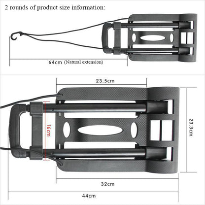 2/4-Wheeled Small Truck with Foldable Pull Rod – Portable Grocery, Luggage & Household Shopping Cart