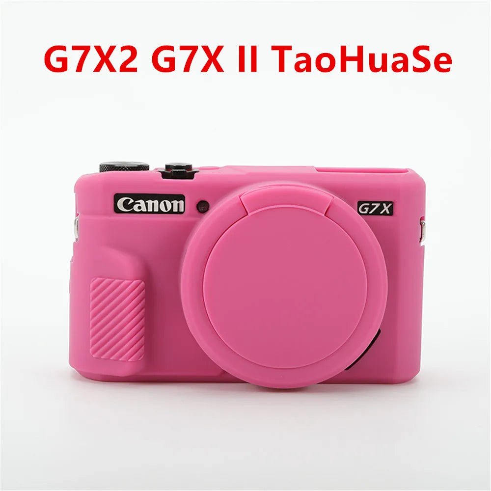 Canon G7X Silicone Camera Case - Soft Rubber Shockproof Body Cover with Lens Cap for G7X Mark II III G7XII G7X2 G7XIII G7X3