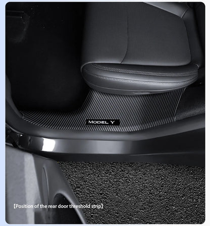 Tesla Model Y Juniper 2025+ Door Threshold Strips – ABS Anti-Scratch & Dirt-Resistant Interior Accessories for Front & Rear Doors