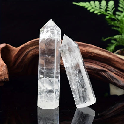 Clear Quartz Crystal Point - Natural Hexagonal Obelisk Stone Room Decor