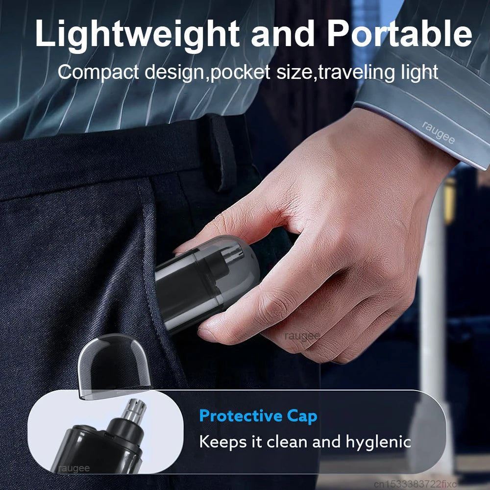 Rechargeable Nose Hair Trimmer - Portable Electric Hair Remover for Men with Eyebrow Shaving & Precision Clipping