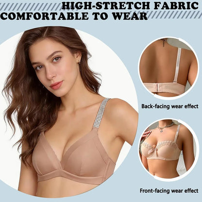 Invisible Rhinestone Bra Straps - Non-Slip Adjustable Shiny Replacement Lingerie Accessories for Women