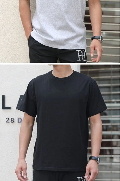 2PCS Unisex 100% Cotton White T-Shirts – Casual Loose Fit Short Sleeve Breathable Tees for Men & Women