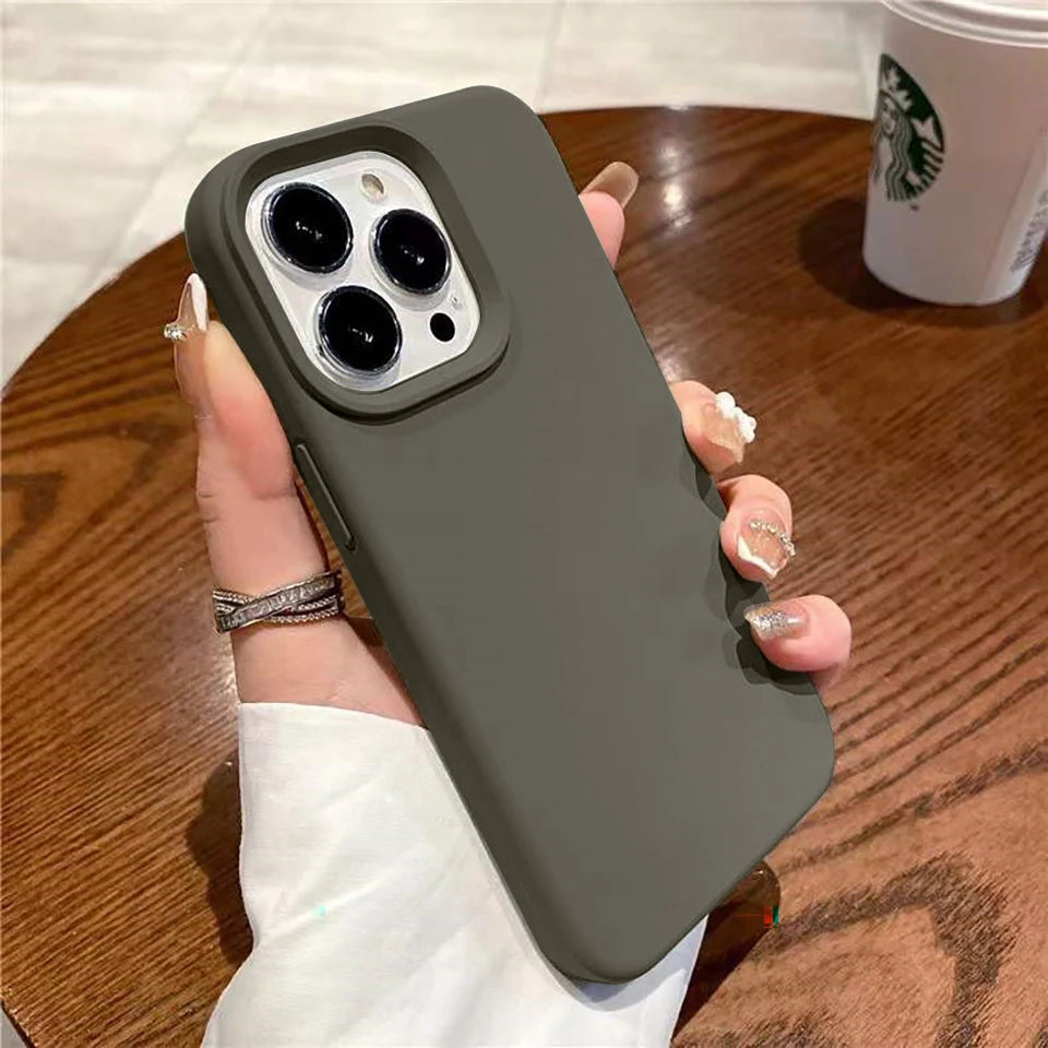 Liquid Silicone iPhone Case – Soft Shockproof Back Cover for iPhone 16/15/14/13/12/11 Pro Max