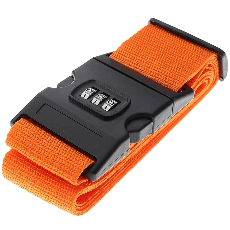 Adjustable Anti-Theft Luggage Strap — Password Lock Baggage Belt for Suitcase & Travel Bags