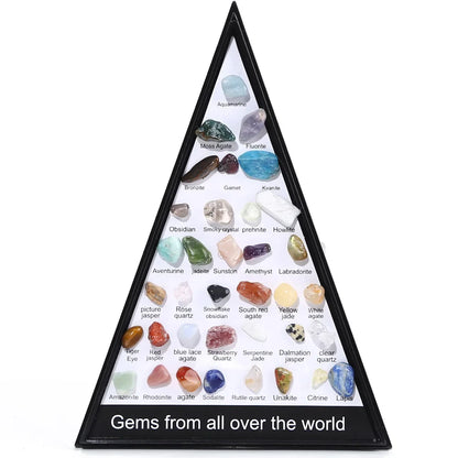 36-Piece Hexagonal Gemstone Set – Crystal Healing Stones for Meditation, Energy Balance & Bedroom Decor