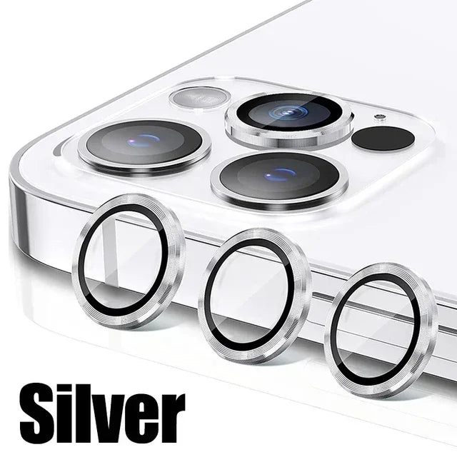3PCS Metal Camera Lens Protectors – Glass Back Lens Protection Film for iPhone 15/15 Plus, 14/14 Pro Max, 13/13 Mini, 12/11