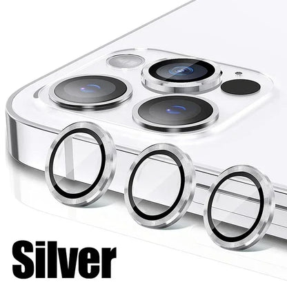 3PCS Metal Camera Lens Protector - Tempered Glass Cover for iPhone 11 12 13 14 15 Pro Max & Plus