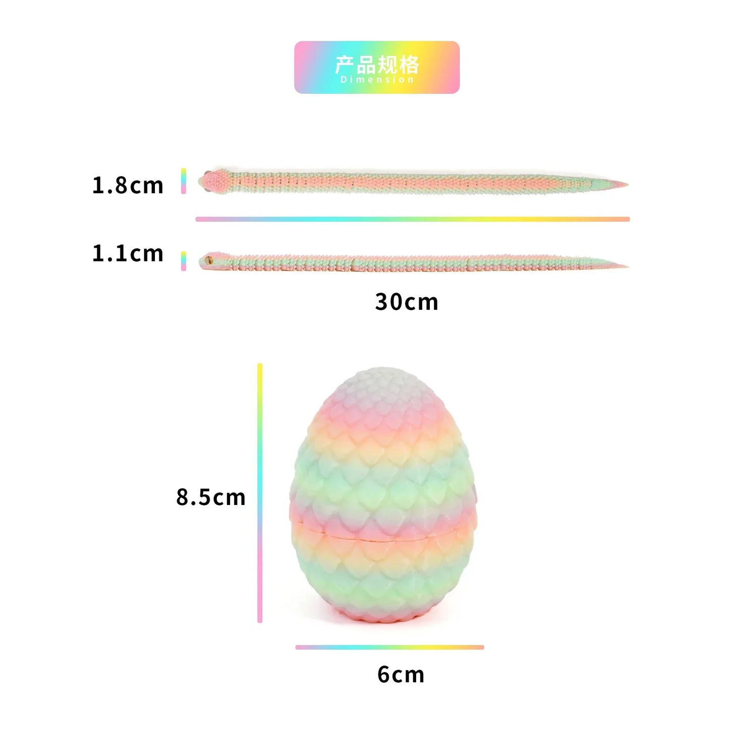 3D Printed Snake Egg Action Figure – Creative Stress Relief Rotatable Desktop Ornament & Anime-Inspired Toy Gift