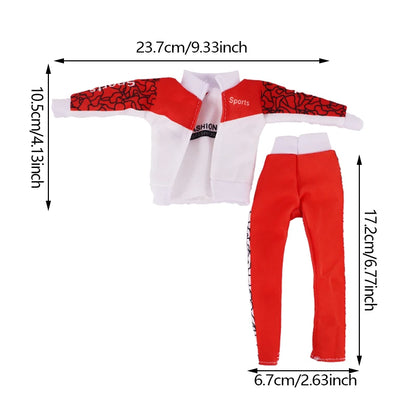 30cm Ken Doll Clothes – Pop Suit Top & Pants Outfit for Boys, Holiday Gift Doll Accessories