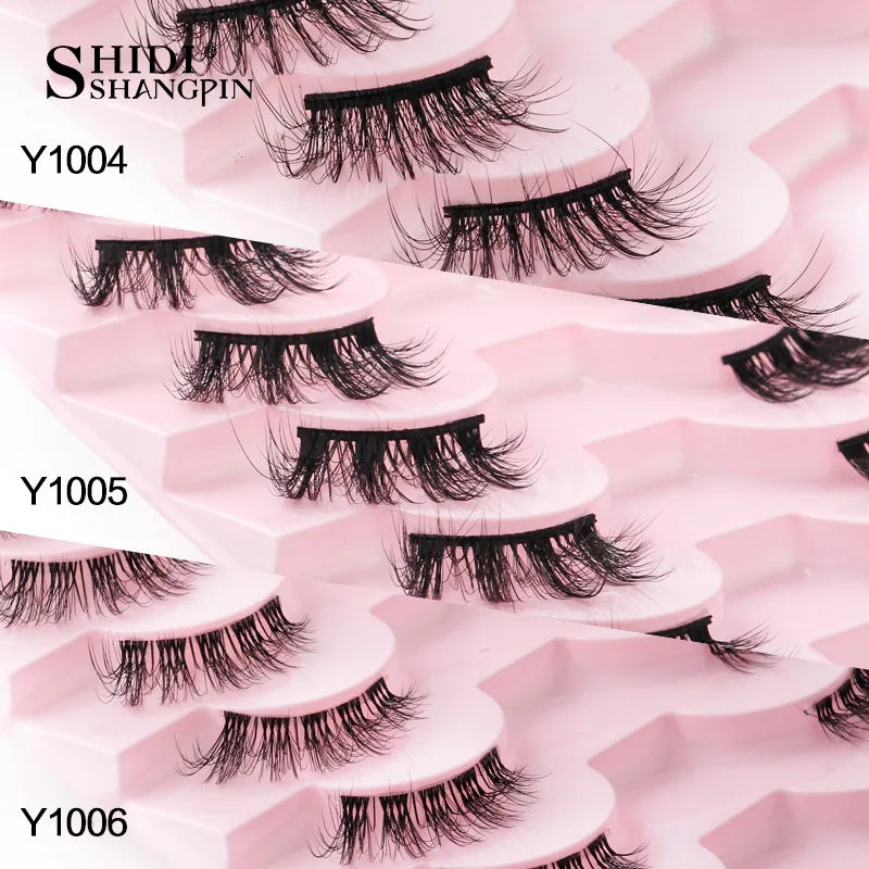 SHIDISHANGPIN 3D Half Cat Eye Lashes – Natural Winged Fox Faux Mink Eyelashes for Makeup