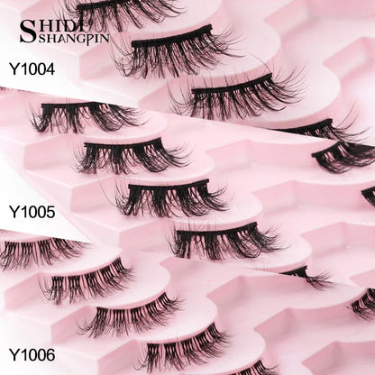 SHIDISHANGPIN 3D Half Cat Eye Lashes – Natural Winged Fox Faux Mink Eyelashes for Makeup