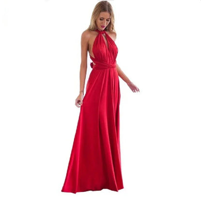 Women’s Summer Sexy V-Neck Maxi Dress – Multi-Wear Strappy Long Party Dress