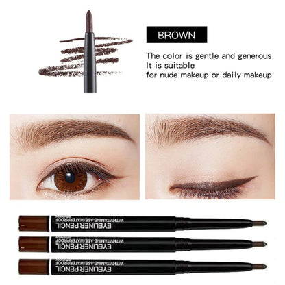 3PCS Waterproof & Smudge-Proof Black Eyeliner Pencils – Long-Lasting, Bold Eye Makeup with Smooth Glide Formula