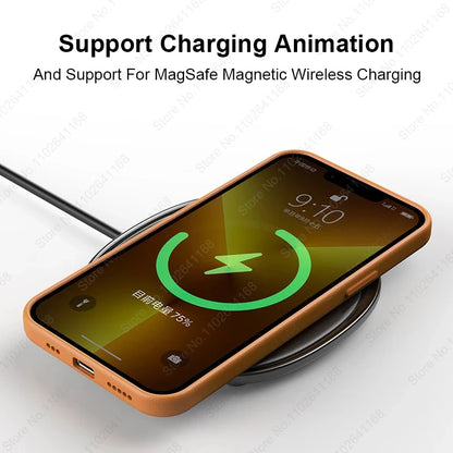 iPhone MagSafe Leather Case - Original Animated Cover for iPhone 13/14/15/16 Pro Max with Magnetic Wireless Charging Support
