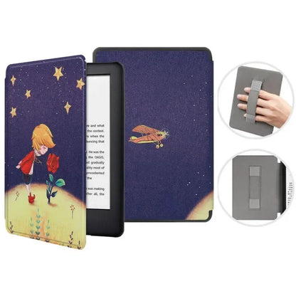 6" Kindle 11th Generation 2024 Case | PU Leather Ebook Cover with Hand Strap & Auto Wake Sleep