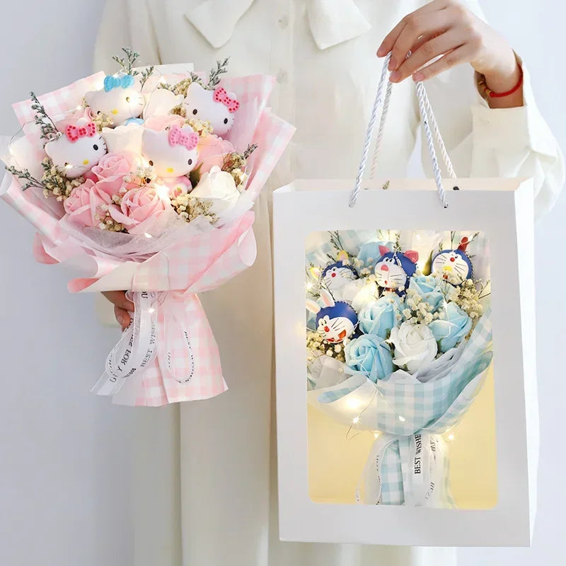Hello Kitty Cute Plush Bouquet — Kawaii Anime Doll Gift for Valentine’s Day & Birthday