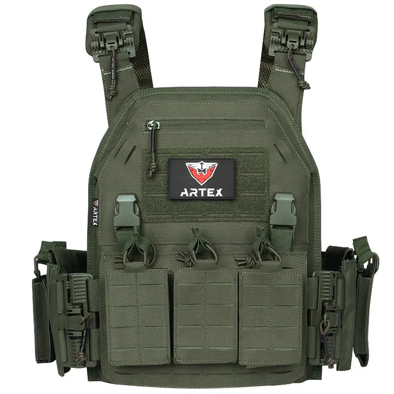 New 6094 Combat Vest – Quick Detachable Light Laser Cut Tactical Gear, Black Airsoft Carrier for Combat Equipment