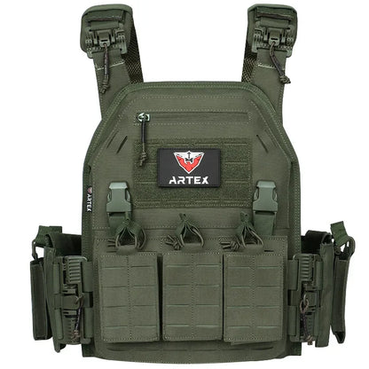 New 6094 Combat Vest – Quick Detachable Light Laser Cut Tactical Gear, Black Airsoft Carrier for Combat Equipment