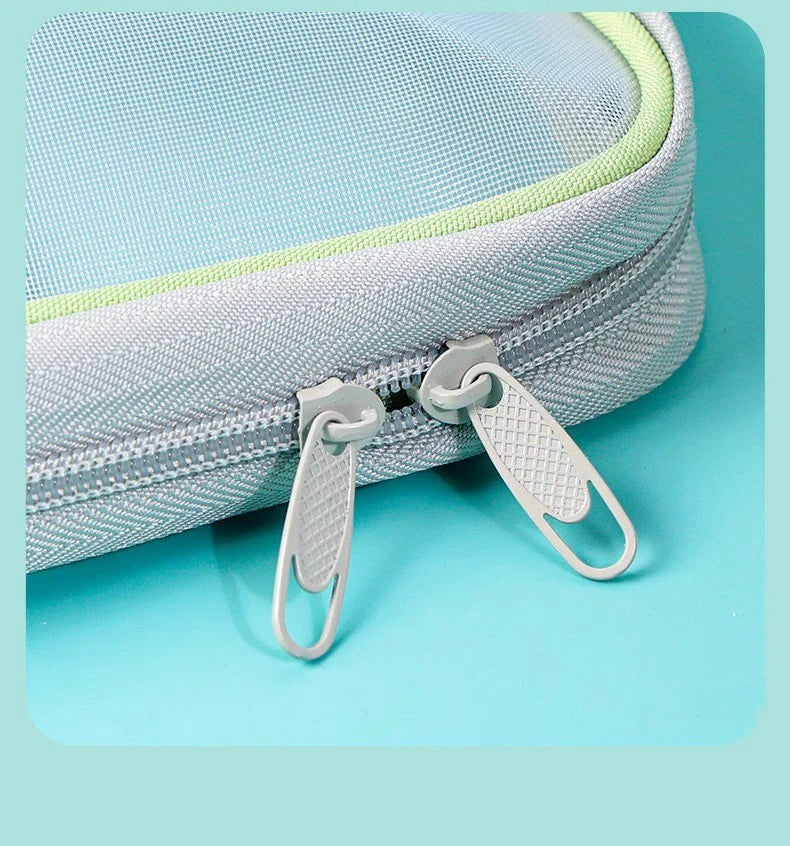 A4 Double Layer Mesh Zipper Storage Bag – Large Capacity Stationery Organizer Folder for School and Office Supplies