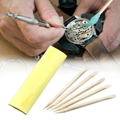Watch Movement Cleaning Clay — Green Rubber Putty with Wooden Stick for Watchmakers & Repair Tool Accessories