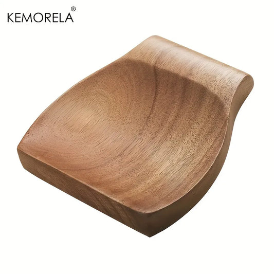 KEMORELA Wooden Utensil Holder: 1PCS Cooking Spoon and Spatula Clip for Kitchen - Natural Wood Spoon Rest