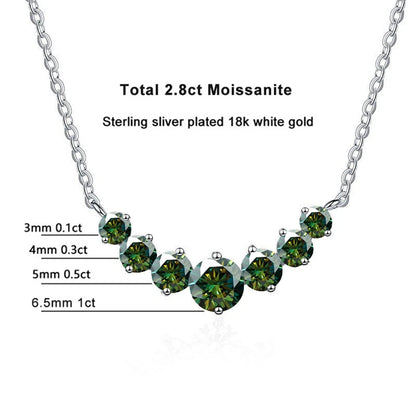 JoyceJelly Moissanite Necklace for Women - GRA Certified, 925 Sterling Silver, 18k White Gold Wedding Jewelry