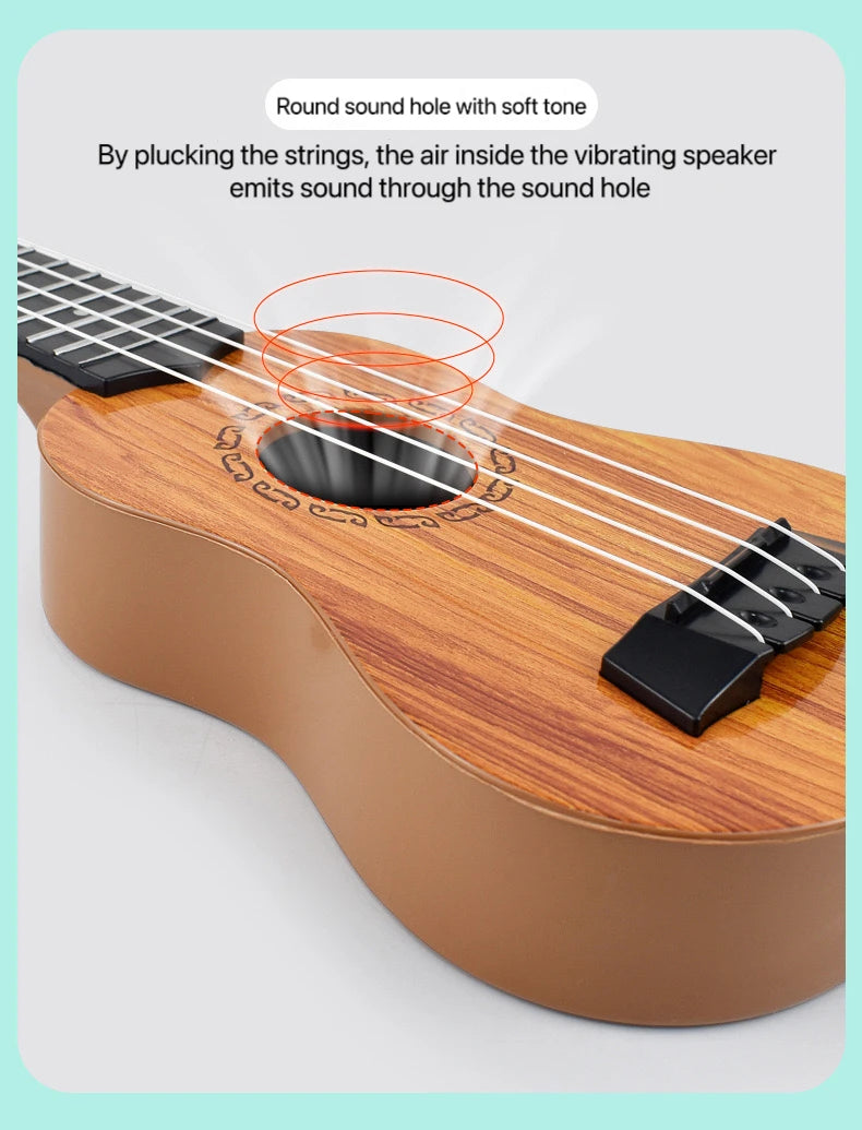 35cm Children’s Toy Guitar – Playable Beginner Instrument with Paddles, Simulated Ukulele Music Toy