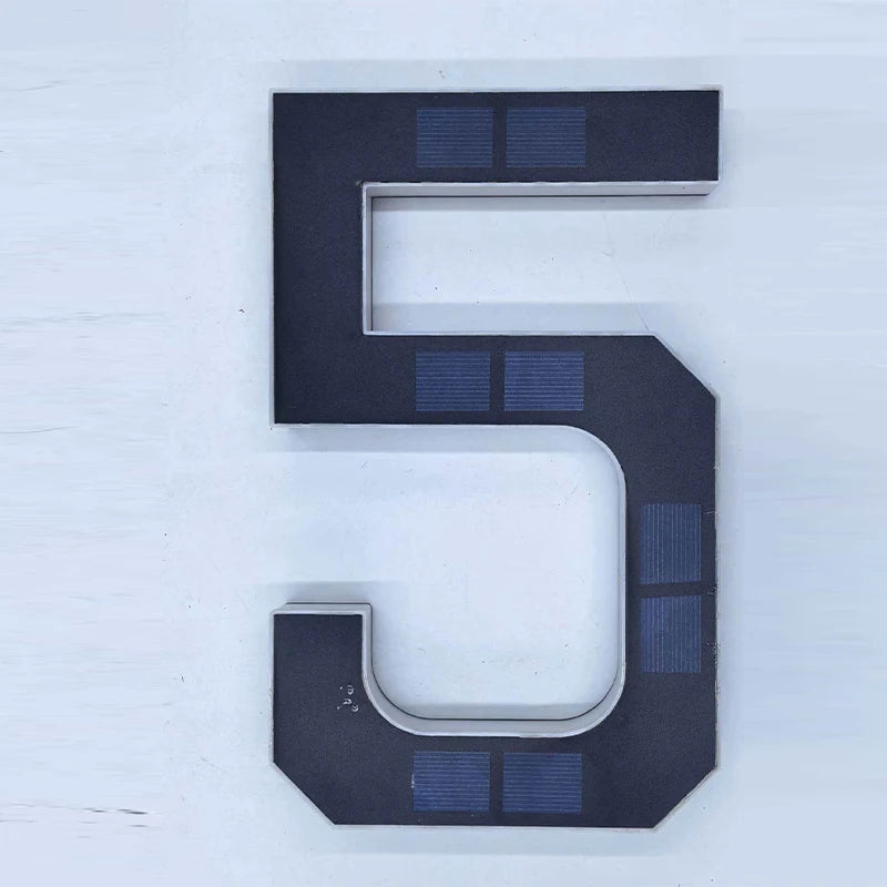LED Solar House Number Light - Waterproof Address Sign with Light Sensor for Outdoor Home, Yard & Wall Decor
