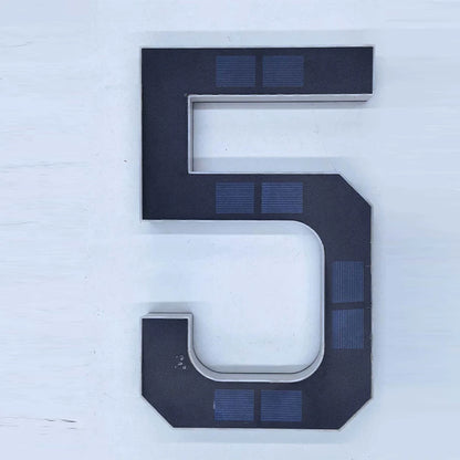 LED Solar House Number Light - Waterproof Address Sign with Light Sensor for Outdoor Home, Yard & Wall Decor