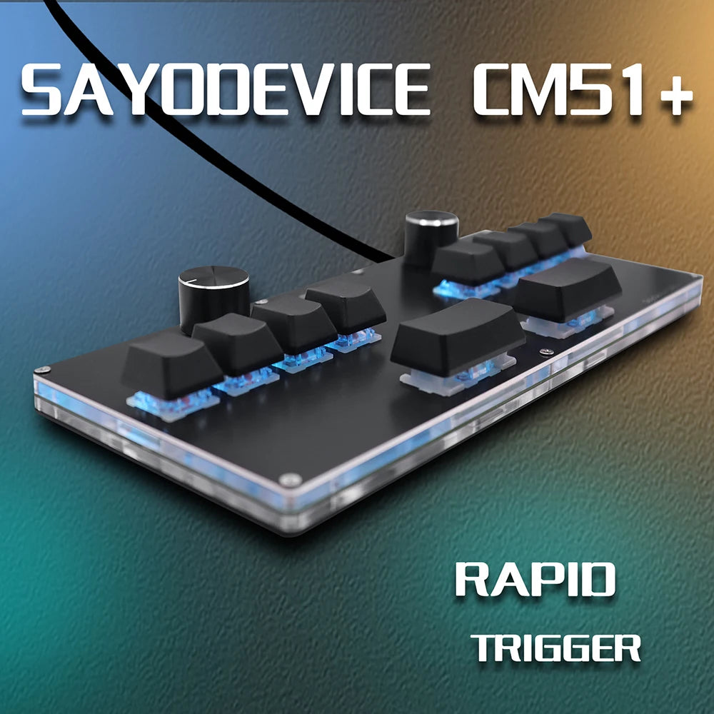 CM51 SayoDevice OSU DJ MAX Keyboard - Magnetic Outemu/Gateron Switches with Knob, Screen, & Shortcut Features