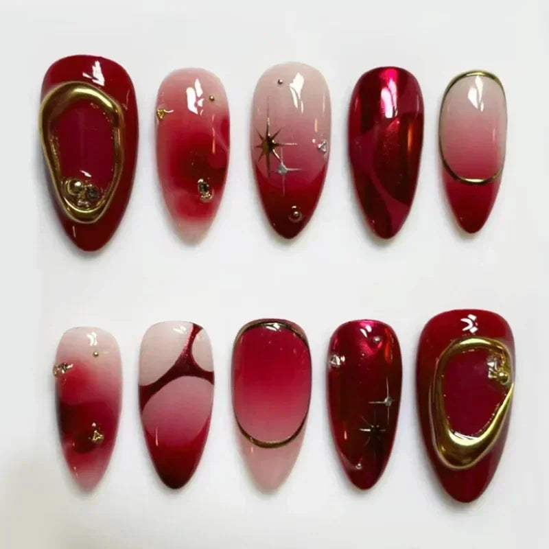 24PCS Pink Almond Press On Nails - Butterfly Ballet French Design Artificial Nail Tips for Stylish Nail Art