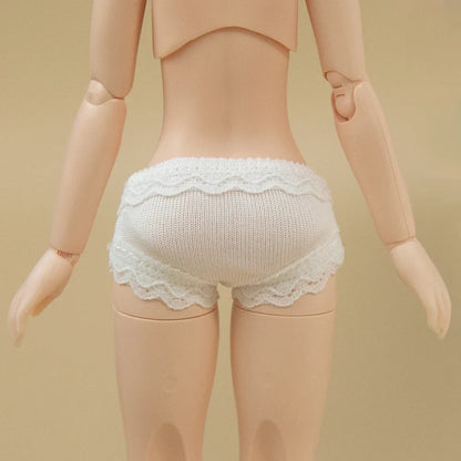 Blythe Doll Panties – Cute Pink Bow Lace Leggings & White Pants for Ymy, Licca, Azone, Ob22/24/27 Dolls, Doll Clothes Accessories