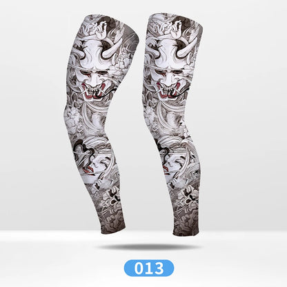 KoKossi Tattoo Print Leg Sleeves - Ice Silk Breathable Non-Slip Compression Sleeves
